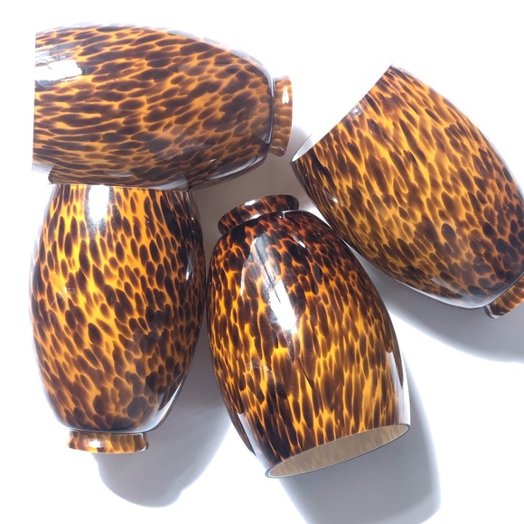 4 Glass Pendant/Fan Light Covers leopard print - Picture 9 of 9